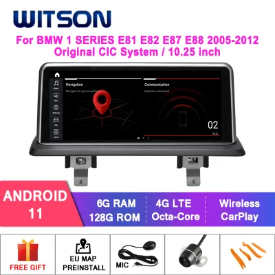 Автомобильная мультимедиа Witson Android 11 с большим экраном для BMW 1 серии E81 E82 E87 E88 2005 г.